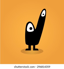 monster on orange backround