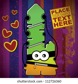 Monster on retro background