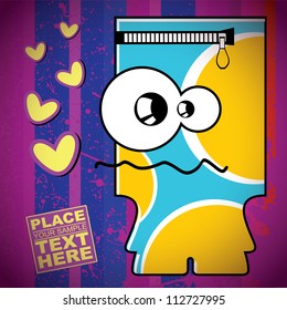 Monster on retro background
