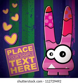 Monster on retro background