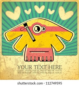 Monster on retro background