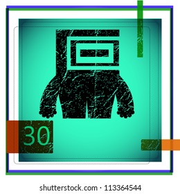 Monster on retro background
