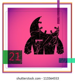 Monster on retro background