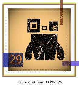 Monster on retro background