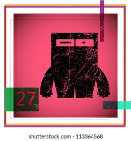 Monster on retro background