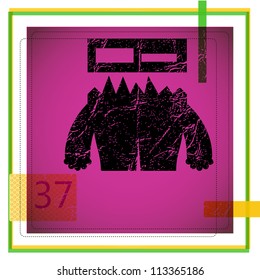 Monster on retro background