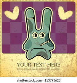 Monster on retro background