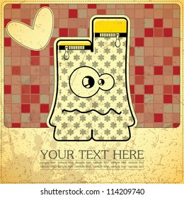 Monster on retro background