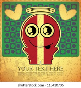 Monster on retro background