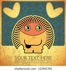 Monster on retro background