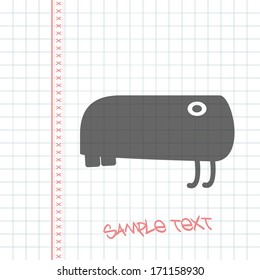 Monster on white paper