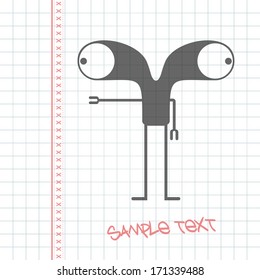 Monster on white paper