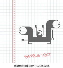 Monster on white paper