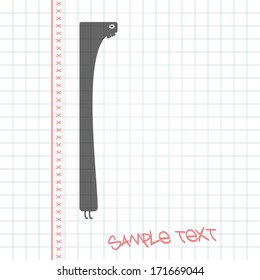 Monster on white paper