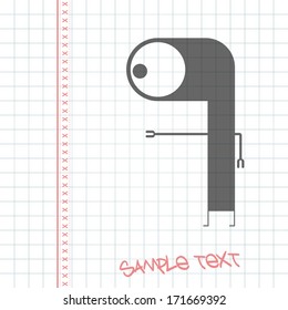 Monster on white paper