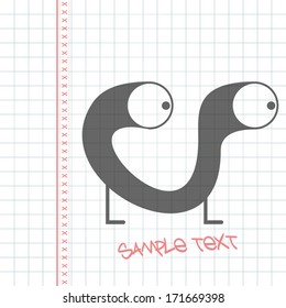 Monster on white paper