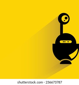 monster on yellow background, flat and shadow theme
