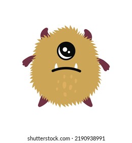 Monster one eye cute kids room decor poster logo design background white background logo design background fashion