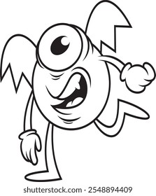 monster one eye funny vector