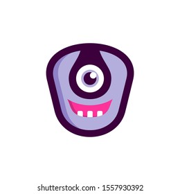 monster one eye mascot vector cartoon 
