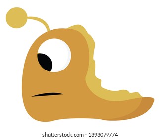 A monster in orange color with single large eyes vector color drawing or illustration