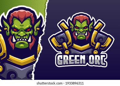 Monster Orc Esport Game Logo Template Stock Vector (Royalty Free ...