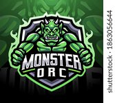 Monster orc esport mascot logo design