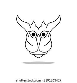 Monster Owl Line Art Illustration