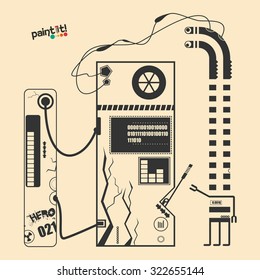  monster, painting. vector illustration
