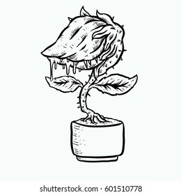 monster pant flower drawing