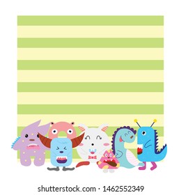monster party card design. vector illustration templates