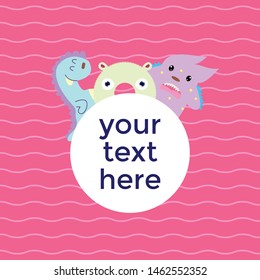 monster party card design. vector illustration templates