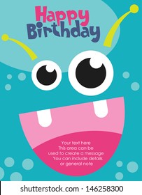 monster party card design. vector illustration