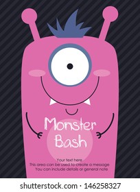 monster party card design. vector illustration