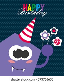 monster party card design. vector illustration