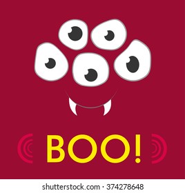 monster party card design. vector illustration