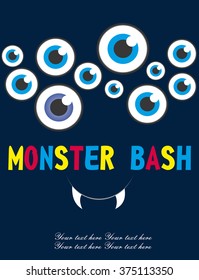 monster party card design. vector illustration