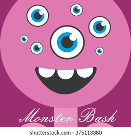 monster party card design. vector illustration