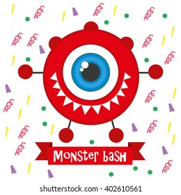 monster party card design. vector illustration
