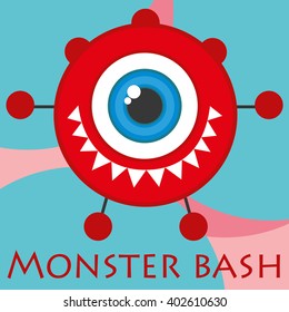 monster party card design. vector illustration