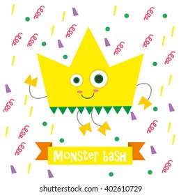 monster party card design. vector illustration