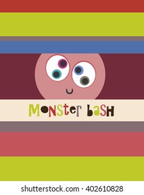 monster party card design. vector illustration