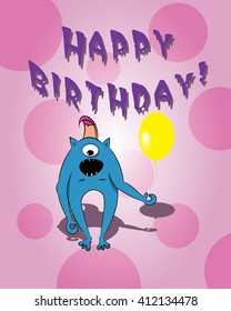 Monster party card design. vector illustration