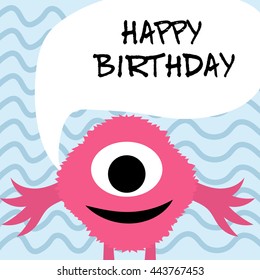 monster party card design. vector illustration