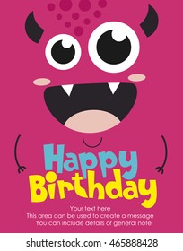 monster party card design. vector illustration