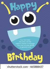 monster party card design. vector illustration