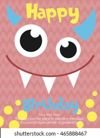 monster party card design. vector illustration