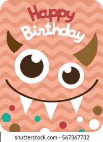 monster party card design. vector illustration