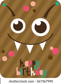 monster party card design. vector illustration