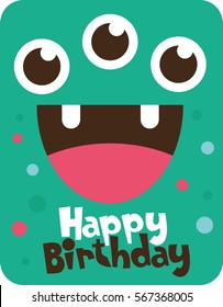 monster party card design. vector illustration